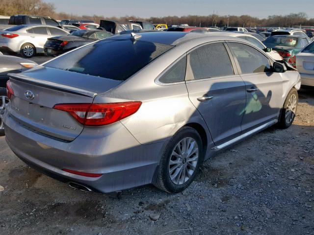 5NPE34AF1FH175215 - 2015 HYUNDAI SONATA SPO GRAY photo 4