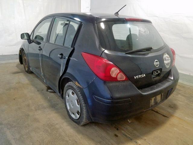 3N1BC13E17L386800 - 2007 NISSAN VERSA S BLACK photo 3