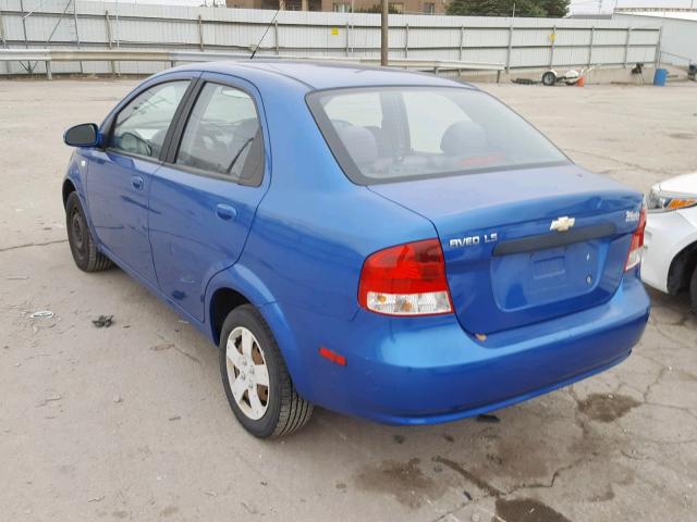 KL1TD56666B560054 - 2006 CHEVROLET AVEO BASE Mavi foto 3