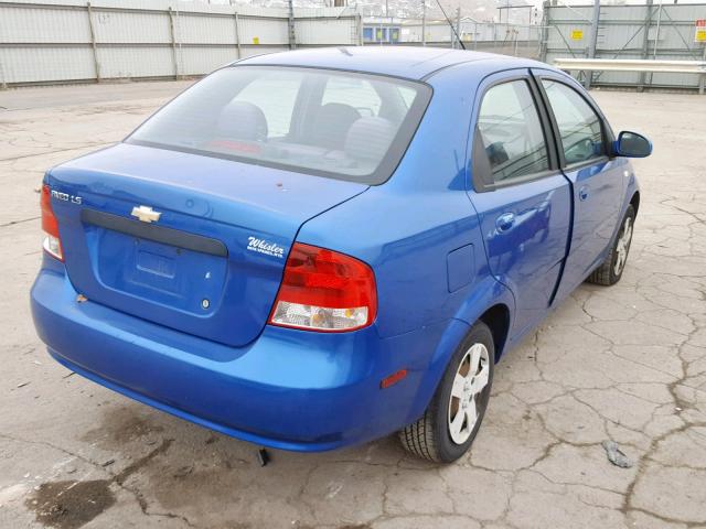 KL1TD56666B560054 - 2006 CHEVROLET AVEO BASE Mavi foto 4