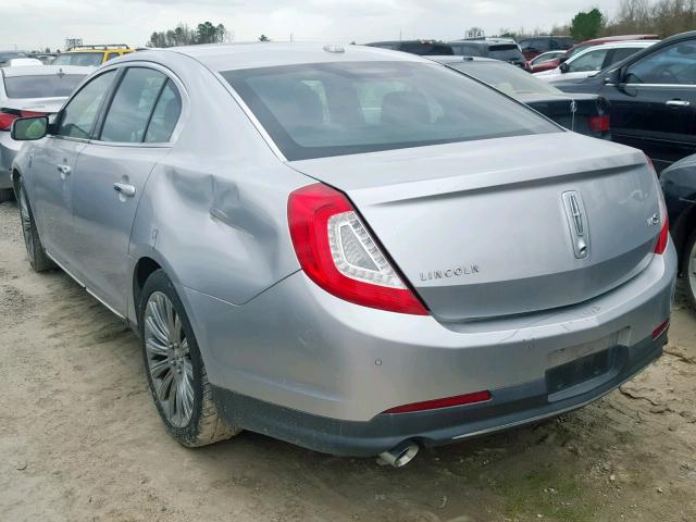 1LNHL9DK7DG602896 - 2013 LINCOLN MKS SILVER photo 3