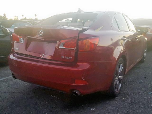 JTHBK262592084808 - 2009 LEXUS IS 250 RED photo 4