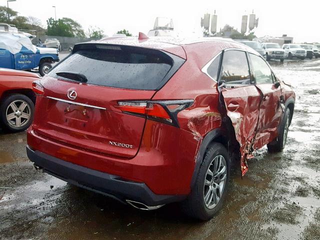 JTJYARBZ7G2043780 - 2016 LEXUS NX 200T BURGUNDY photo 4