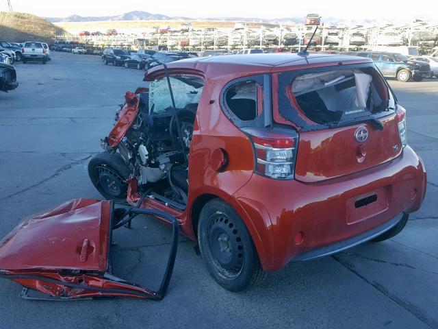 JTNJJXB07DJ022189 - 2013 TOYOTA SCION IQ ORANGE photo 3