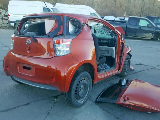 JTNJJXB07DJ022189 - 2013 TOYOTA SCION IQ ORANGE photo 4