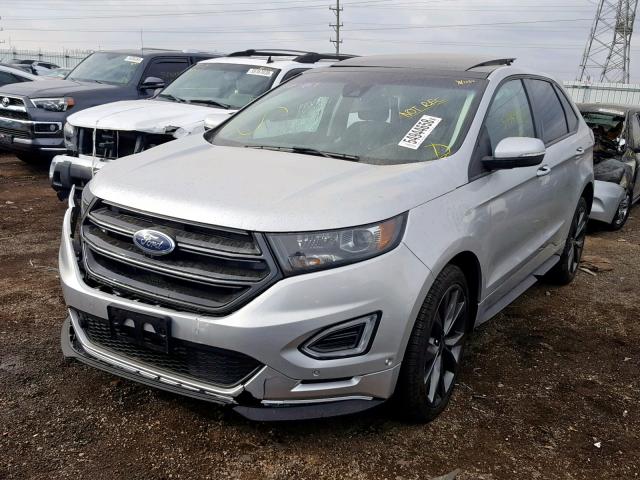 2FMPK4APXJBB56960 - 2018 FORD EDGE SPORT SILVER photo 2