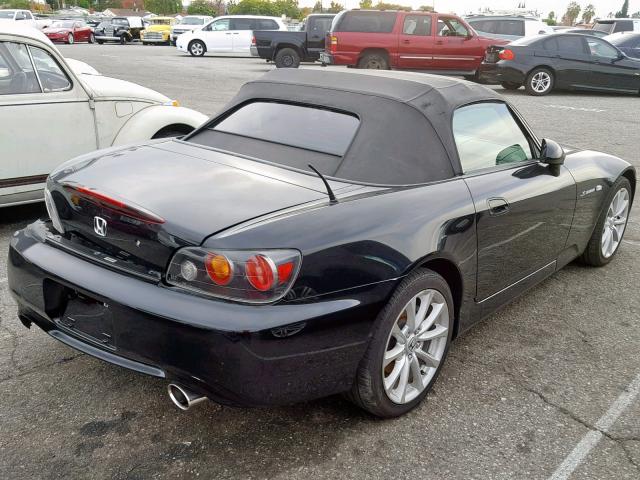 JHMAP21457S002675 - 2007 HONDA S2000 BLACK photo 4