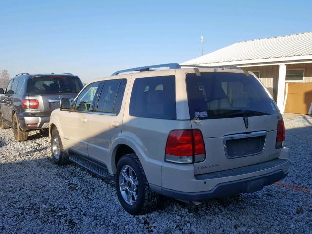 5LMEU88H65ZJ07228 - 2005 LINCOLN AVIATOR 金色 照片 3