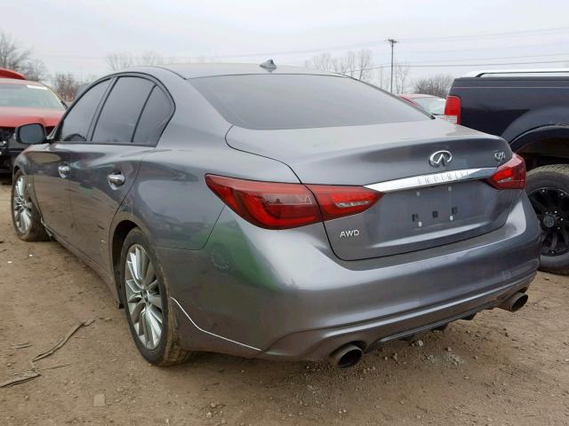 JN1EV7AR1JM437824 - 2018 INFINITI Q50 LUXE GRAY photo 3