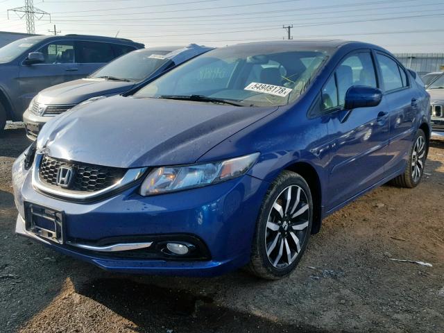 19XFB2F97FE019229 - 2015 HONDA CIVIC EXL BLUE photo 2