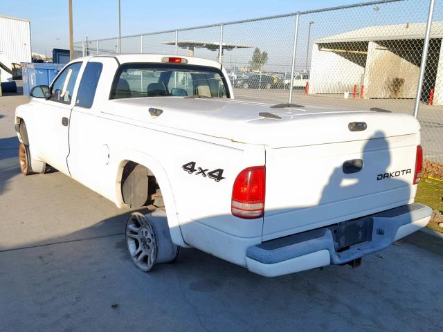 1D7HG32N34S603422 - 2004 DODGE DAKOTA SPO WHITE photo 3