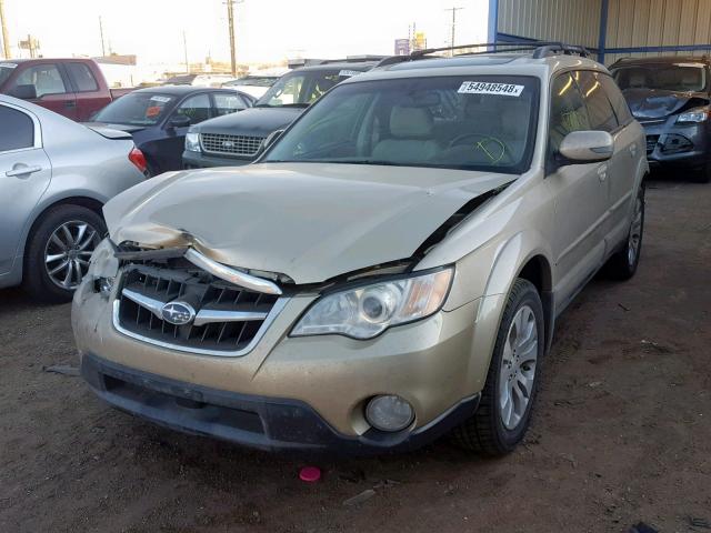 4S4BP85C494332191 - 2009 SUBARU OUTBACK 3. GOLD photo 2