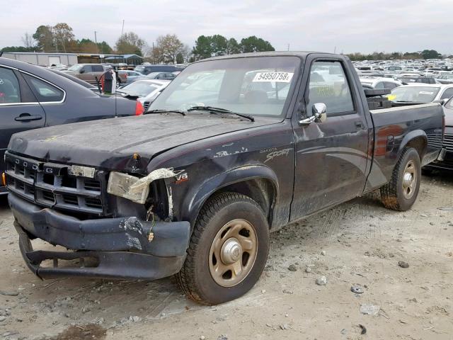 1B7FL26X6TS547249 - 1996 DODGE DAKOTA BLACK photo 2