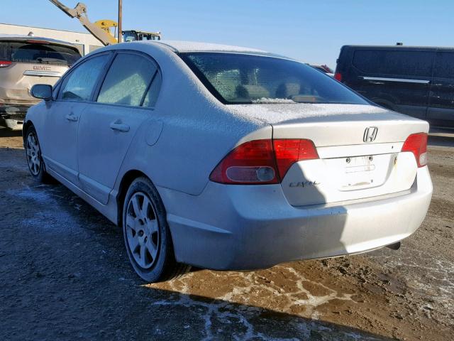 1HGFA16518L073969 - 2008 HONDA CIVIC LX SILVER photo 3