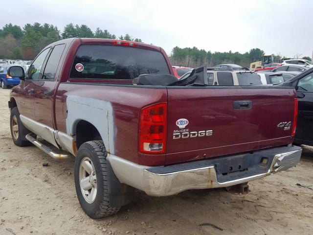 1D7HU18NX3S270932 - 2003 DODGE RAM 1500 S BURGUNDY photo 3