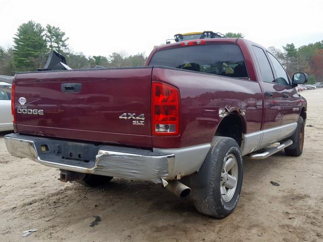 1D7HU18NX3S270932 - 2003 DODGE RAM 1500 S BURGUNDY photo 4