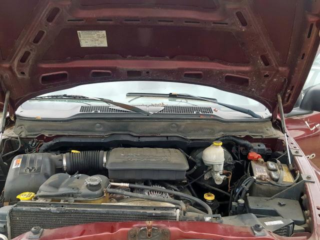 1D7HU18NX3S270932 - 2003 DODGE RAM 1500 S BURGUNDY photo 7