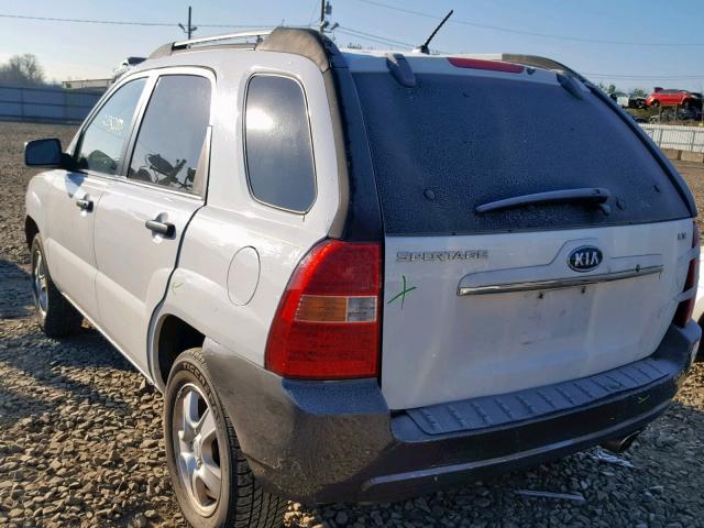 KNDJF724477302484 - 2007 KIA SPORTAGE L WHITE photo 3