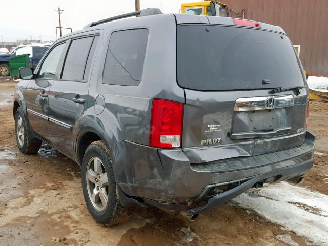 5FNYF4H79BB025428 - 2011 HONDA PILOT EXLN GRAY photo 3