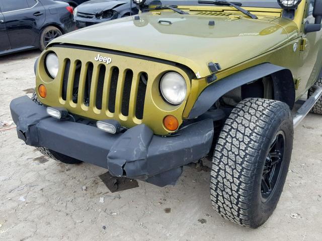 1J4FA24107L202393 - 2007 JEEP WRANGLER X GREEN photo 9