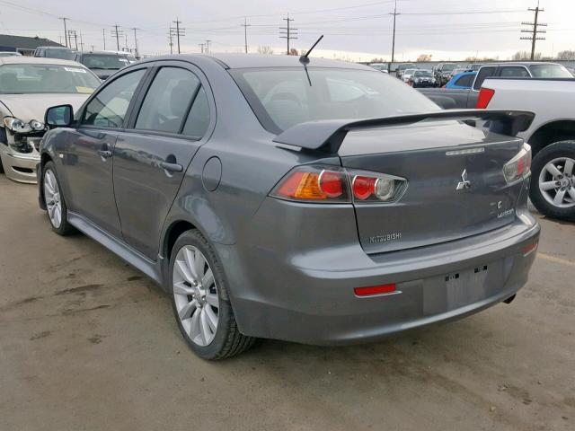 JA32U8FW1BU026334 - 2011 MITSUBISHI LANCER GTS GRAY photo 3