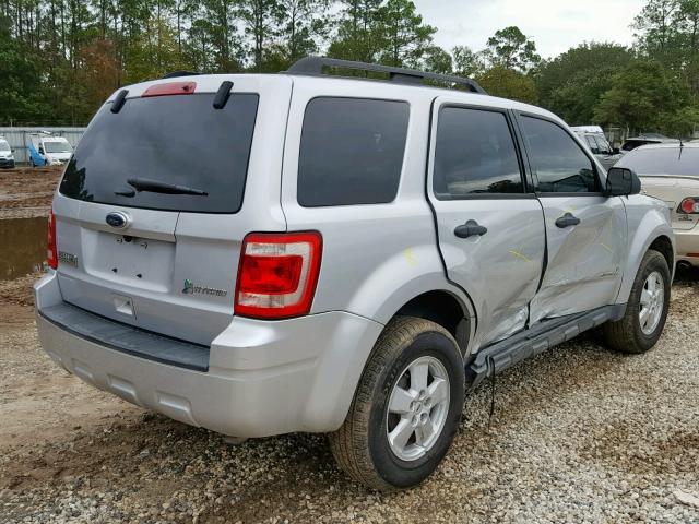 1FMCU4K36BKC71485 - 2011 FORD ESCAPE HYB SILVER photo 4