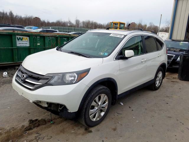 5J6RM4H72CL065076 - 2012 HONDA CR-V EXL WHITE photo 2