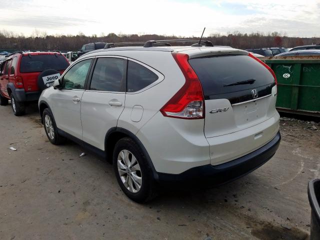 5J6RM4H72CL065076 - 2012 HONDA CR-V EXL WHITE photo 3