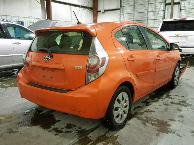 JTDKDTB34D1045707 - 2013 TOYOTA PRIUS C ORANGE photo 4