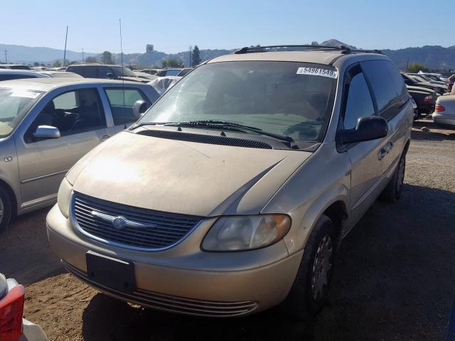 2C8GP44331R226741 - 2001 CHRYSLER TOWN & COU BEIGE photo 2