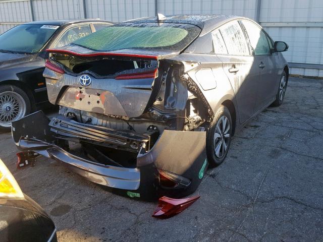 JTDKARFP0H3022993 - 2017 TOYOTA PRIUS PRIM ნაცრისფერი ფოტო 4