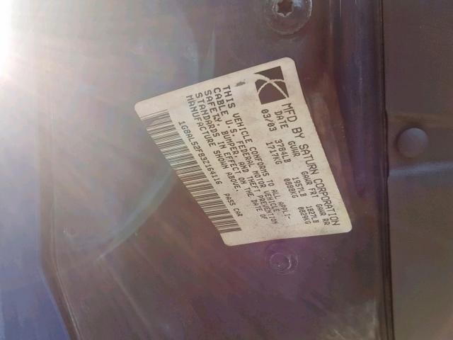 1G8AL52F83Z164116 - 2003 SATURN ION LEVEL BLUE photo 10