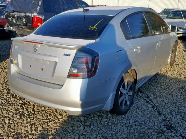 3N1AB6AP4CL661196 - 2012 NISSAN SENTRA 2.0 SILVER photo 4