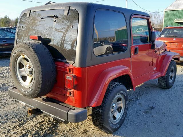 1J4FA39S93P368812 - 2003 JEEP WRANGLER C RED photo 4