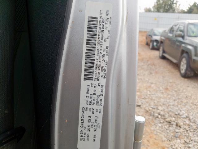 1J4GA59117L147094 - 2007 JEEP WRANGLER S SILVER photo 10