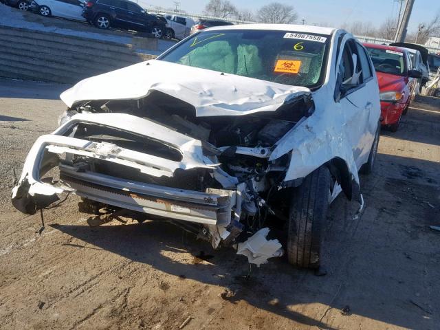 1G1JA6SH1C4143813 - 2012 CHEVROLET SONIC LS WHITE photo 2