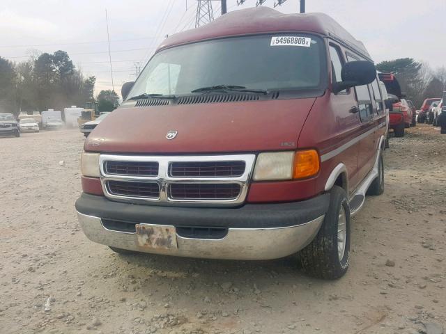 2B6HB11Y8WK142132 - 1998 DODGE RAM VAN B1 BURGUNDY photo 2