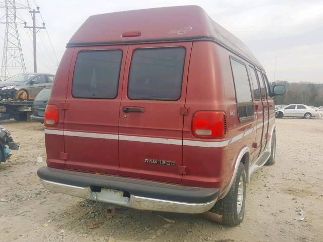 2B6HB11Y8WK142132 - 1998 DODGE RAM VAN B1 BURGUNDY photo 4