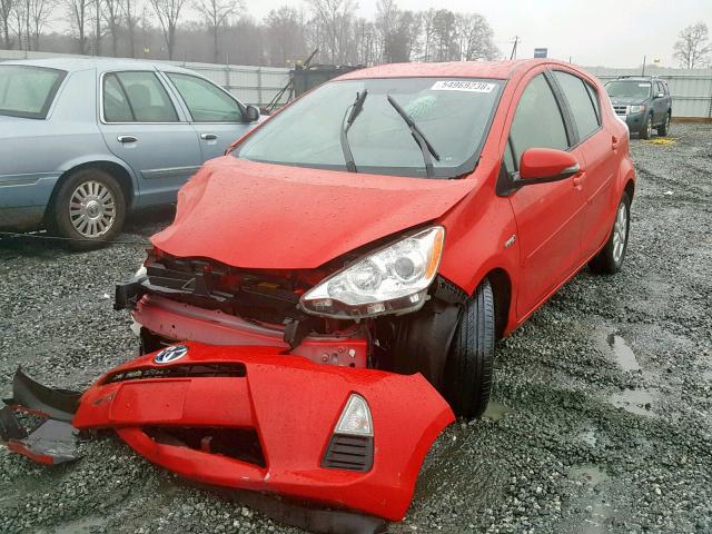 JTDKDTB38C1507216 - 2012 TOYOTA PRIUS C RED photo 2