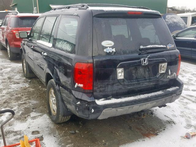 2HKYF18195H524777 - 2005 HONDA PILOT LX BLACK photo 3