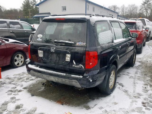 2HKYF18195H524777 - 2005 HONDA PILOT LX BLACK photo 4