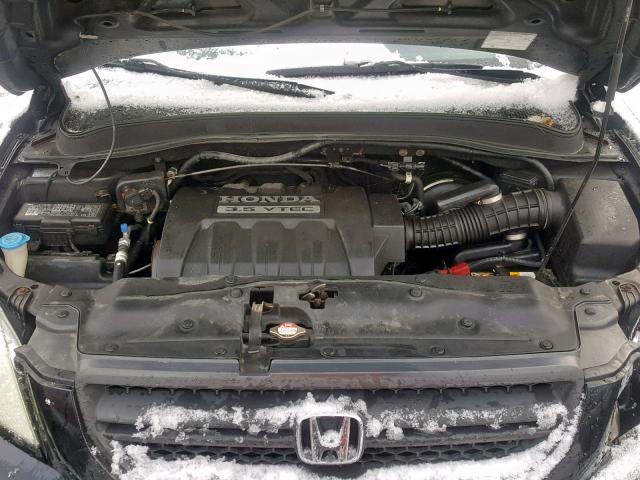 2HKYF18195H524777 - 2005 HONDA PILOT LX BLACK photo 7