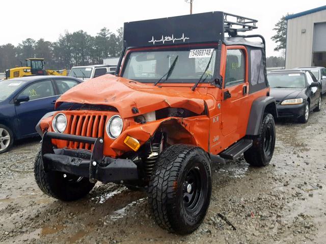 1J4FA39S25P343219 - 2005 JEEP WRANGLER X ORANGE photo 2