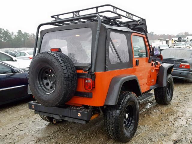 1J4FA39S25P343219 - 2005 JEEP WRANGLER X ORANGE photo 4