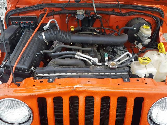 1J4FA39S25P343219 - 2005 JEEP WRANGLER X ORANGE photo 7