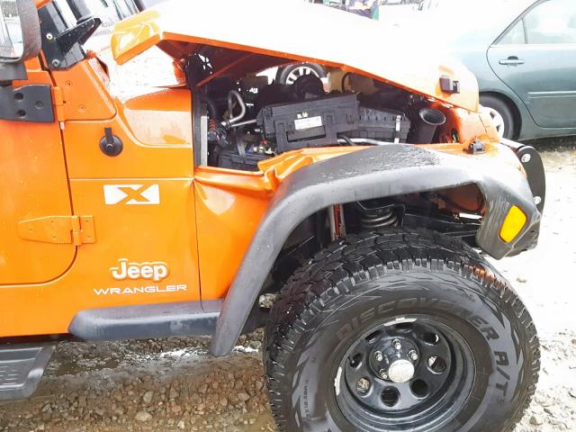 1J4FA39S25P343219 - 2005 JEEP WRANGLER X ORANGE photo 9