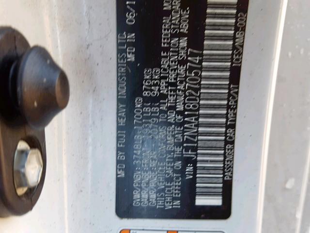 JF1ZNAA18D2705747 - 2013 TOYOTA SCION FR-S WHITE photo 10