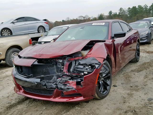 2C3CDXHG4HH653051 - 2017 DODGE CHARGER SX BURGUNDY photo 2