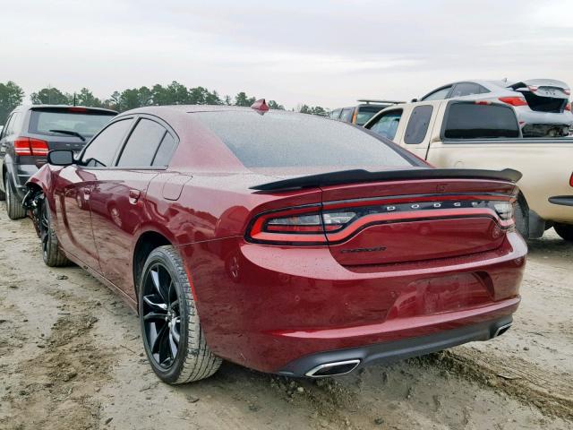 2C3CDXHG4HH653051 - 2017 DODGE CHARGER SX BURGUNDY photo 3