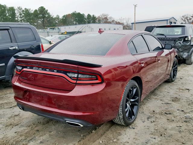 2C3CDXHG4HH653051 - 2017 DODGE CHARGER SX BURGUNDY photo 4